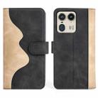 For Motolora Edge 50 Ultra Stitching Horizontal Flip Leather Phone Case(Black) - 2