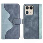 For Motolora Edge 50 Ultra Stitching Horizontal Flip Leather Phone Case(Blue) - 2