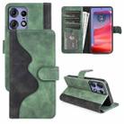 For Motolora Moto G14 Stitching Horizontal Flip Leather Phone Case(Green) - 1