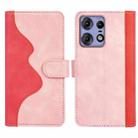 For Motolora Edge 50 Pro Stitching Horizontal Flip Leather Phone Case(Red) - 2