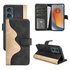 For Motolora Edge 50 Fusion Stitching Horizontal Flip Leather Phone Case(Black) - 1