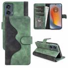 For Motolora Edge 50 Fusion Stitching Horizontal Flip Leather Phone Case(Green) - 1