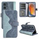 For Motolora Moto G54 Stitching Horizontal Flip Leather Phone Case(Blue) - 1