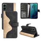 For Motolora Moto G 5G 2024 Stitching Horizontal Flip Leather Phone Case(Black) - 1