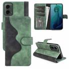 For Motolora Moto G 5G 2024 Stitching Horizontal Flip Leather Phone Case(Green) - 1