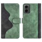 For Motolora Moto G 5G 2024 Stitching Horizontal Flip Leather Phone Case(Green) - 2