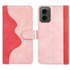 For Motolora Moto G 5G 2024 Stitching Horizontal Flip Leather Phone Case(Red) - 2