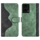 For Motolora Moto G24 Stitching Horizontal Flip Leather Phone Case(Green) - 2