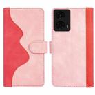 For Motolora Moto G24 Stitching Horizontal Flip Leather Phone Case(Red) - 2