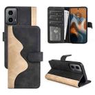 For Motolora Moto G34 Stitching Horizontal Flip Leather Phone Case(Black) - 1