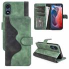 For Motorola Moto G Play 2024 Stitching Horizontal Flip Leather Phone Case(Green) - 1