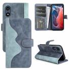 For Motorola Moto G Play 2024 Stitching Horizontal Flip Leather Phone Case(Blue) - 1