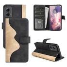 For Motolora Edge 50 Pro Stitching Horizontal Flip Leather Phone Case(Black) - 1