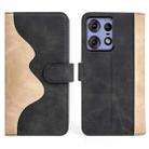 For Motolora Edge 50 Pro Stitching Horizontal Flip Leather Phone Case(Black) - 2