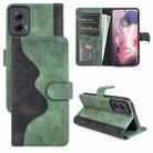 For Motolora Moto G Power 5G 2024 Stitching Horizontal Flip Leather Phone Case(Green) - 1