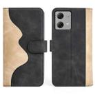 For Motolora Moto G84 Stitching Horizontal Flip Leather Phone Case(Black) - 2