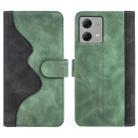 For Motolora Moto G84 Stitching Horizontal Flip Leather Phone Case(Green) - 2