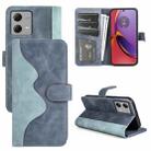 For Motorola Moto G Play 2024 Stitching Horizontal Flip Leather Phone Case(Blue) - 1