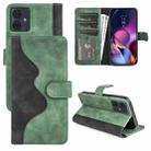 For Motolora Moto G54 Stitching Horizontal Flip Leather Phone Case(Green) - 1