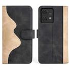 For Motolora Edge 40 Neo Stitching Horizontal Flip Leather Phone Case(Black) - 2