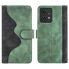 For Motolora Edge 40 Neo Stitching Horizontal Flip Leather Phone Case(Green) - 2