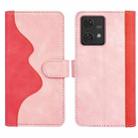 For Motolora Edge 40 Neo Stitching Horizontal Flip Leather Phone Case(Red) - 2