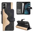 For Motolora Moto G 5G 2024 Stitching Horizontal Flip Leather Phone Case(Black) - 1