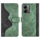 For Motolora Moto G14 Stitching Horizontal Flip Leather Phone Case(Green) - 2