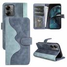 For Motolora Moto G14 Stitching Horizontal Flip Leather Phone Case(Blue) - 1