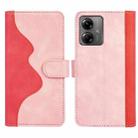 For Motolora Moto G14 Stitching Horizontal Flip Leather Phone Case(Red) - 2