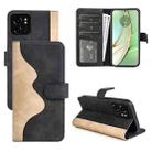 For Motolora Edge 40 Stitching Horizontal Flip Leather Phone Case(Black) - 1