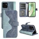 For Motolora Edge 40 Stitching Horizontal Flip Leather Phone Case(Blue) - 1