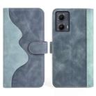 For Motolora Edge 5G 2024 Stitching Horizontal Flip Leather Phone Case(Blue) - 2