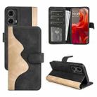 For Motolora Moto G85 5G Stitching Horizontal Flip Leather Phone Case(Black) - 1