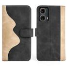 For Motolora Moto G85 5G Stitching Horizontal Flip Leather Phone Case(Black) - 2