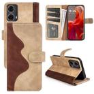 For Motolora Moto G85 5G Stitching Horizontal Flip Leather Phone Case(Yellow) - 1