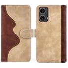 For Motolora Moto G85 5G Stitching Horizontal Flip Leather Phone Case(Yellow) - 2