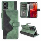 For Motolora Moto G85 5G Stitching Horizontal Flip Leather Phone Case(Green) - 1