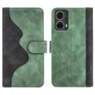 For Motolora Moto G85 5G Stitching Horizontal Flip Leather Phone Case(Green) - 2