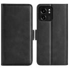 For Motorola Edge 40 Dual-side Magnetic Buckle Horizontal Flip Leather Phone Case(Black) - 1