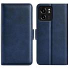 For Motorola Edge 40 Dual-side Magnetic Buckle Horizontal Flip Leather Phone Case(Dark Blue) - 1