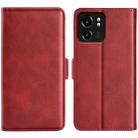 For Motorola Edge 40 Dual-side Magnetic Buckle Horizontal Flip Leather Phone Case(Red) - 1