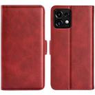 For Motorola Moto X40 Pro Dual-side Magnetic Buckle Horizontal Flip Leather Phone Case(Red) - 1