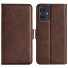 For Motorola Moto G54 Dual-side Magnetic Buckle Horizontal Flip Leather Phone Case(Brown) - 1