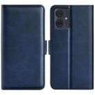 For Motorola Moto G54 Dual-side Magnetic Buckle Horizontal Flip Leather Phone Case(Dark Blue) - 1