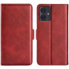 For Motorola Moto G54 Dual-side Magnetic Buckle Horizontal Flip Leather Phone Case(Red) - 1