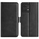 For Motorola Edge 40 Neo Dual-side Magnetic Buckle Horizontal Flip Leather Phone Case(Black) - 1