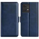 For Motorola Edge 40 Neo Dual-side Magnetic Buckle Horizontal Flip Leather Phone Case(Dark Blue) - 1