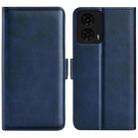 For Motorola Moto G24 Dual-side Magnetic Buckle Horizontal Flip Leather Phone Case(Dark Blue) - 1