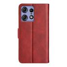 For Motorola Edge 50 Pro Dual-side Magnetic Buckle Horizontal Flip Leather Phone Case(Red) - 3